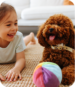 Child with dog